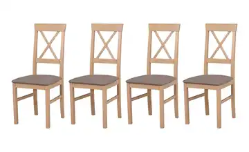 Esszimmerstuhl 4er-Set Laurentius Eiche Sonoma, Kamelgelb