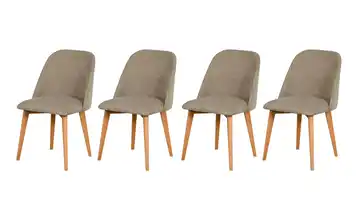 Esszimmerstuhl 4er-Set Leonhard holzfarben, Taupe