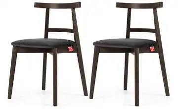 KONSIMO Holzstuhl 2er-Set Graphit, Nussbaum