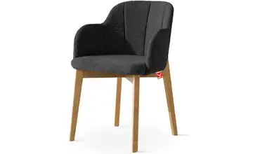 KONSIMO Polsterstuhl Schwarz, Buche