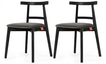 KONSIMO Holzstuhl 2er-Set Grau, Schwarz