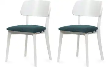 KONSIMO Holzstuhl 2er-Set Türkis/Petrol, Weiß