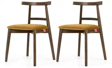 KONSIMO Holzstuhl 2er-Set Gelb, Hellbraun