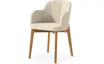 KONSIMO Polsterstuhl Hellbeige, Buche