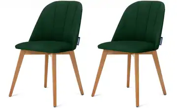 KONSIMO Polsterstuhl 2er-Set Dunkelgrün, Eiche