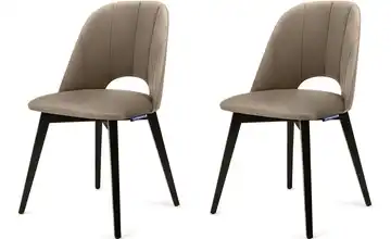 KONSIMO Polsterstuhl 2er-Set Beige, Schwarz