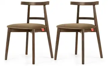 KONSIMO Holzstuhl 2er-Set Beige, Hellbraun
