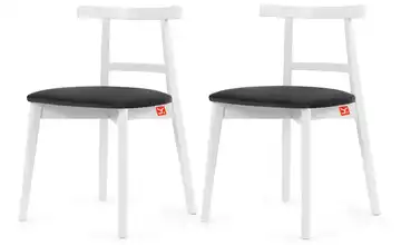 KONSIMO Holzstuhl 2er-Set Graphit, Weiß