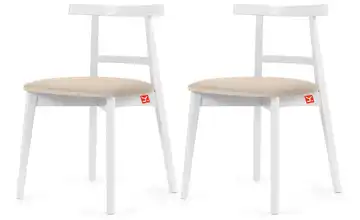 KONSIMO Holzstuhl 2er-Set Creme, Weiß