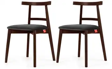 KONSIMO Holzstuhl 2er-Set Graphit, Mahagoni