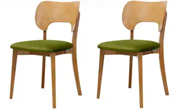 KONSIMO Holzstuhl 2er-Set Olivgrün, Eiche