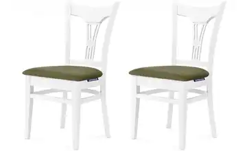 KONSIMO Esszimmerstuhl 2er-Set Olivgrün, Weiß