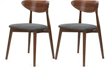 KONSIMO Esszimmerstuhl 2er-Set Grau, Walnuss