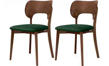 KONSIMO Holzstuhl 2er-Set Dunkelgrün, Braun