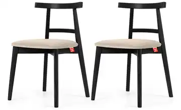 KONSIMO Holzstuhl 2er-Set Creme, Schwarz