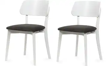 KONSIMO Holzstuhl 2er-Set Graphit, Weiß