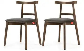 KONSIMO Holzstuhl 2er-Set Grau, Hellbraun