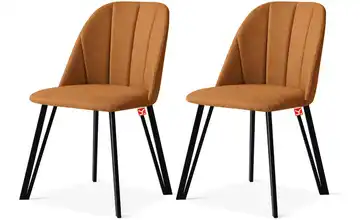 KONSIMO Polsterstuhl 2er-Set Orange, Schwarz