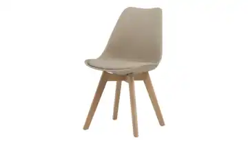 Schalenstuhl Charly kaschmirfarben, holzfarben