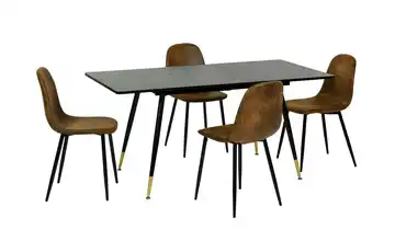 Esstischset 40x86x52 Schwarz, Braun
