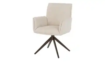 Armlehnstuhl David Beige, Schokoladenbraun