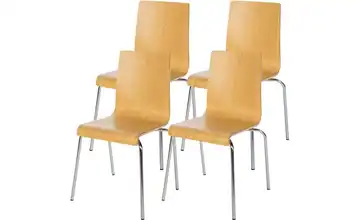 Besucherstuhl 4er-Set Gahanna Natur