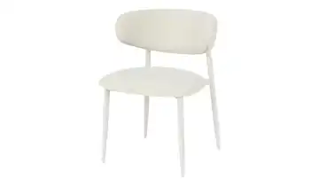 Esszimmerstuhl beige Teddystoff mit kaschmirfarbigen Metallbeinen Cassius kaschmirfarben, Beige