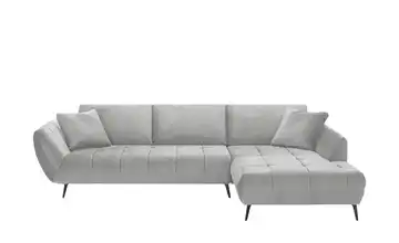 Ecksofa Carly Mikrofaser Silbergrau rechts
