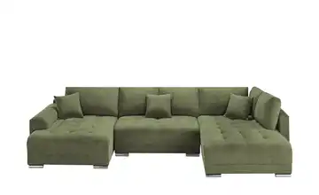 Wohnlandschaft Lemmon Mikrofaser Dunkelgrün links