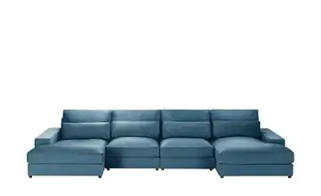 Wohnlandschaft Branna Samt Blau