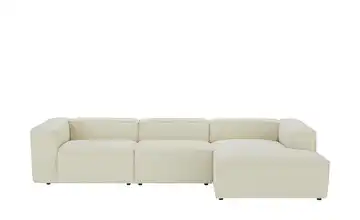 Ecksofa Relana rechts Cordstoff Offwhite