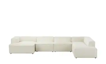 Wohnlandschaft Relana Creme rechts Boucléstoff