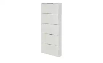 Schuhschrank 5 Klappen, weiß Hochglanz