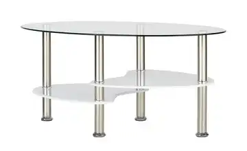 Couchtisch Panty transparent, Weiß, lackiert