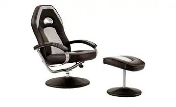 Relaxsessel mit Hocker schwarz/grau