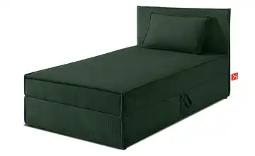 KONSIMO Boxbett mit Stauraum, H2 Roti Dunkelgrün 90x200 cm
