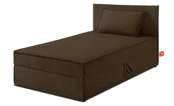 KONSIMO Boxbett mit Stauraum, H2 Roti Dunkelbraun 100x200 cm