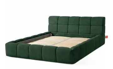 KONSIMO Polsterbett Aeri 160x200 cm Dunkelgrün