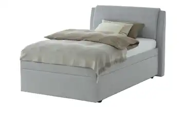 Polsterbett York 140 cm Flachgewebe Silbergrau