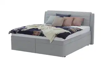 Polsterbett York 180 cm Flachgewebe Silbergrau