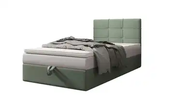 Boxbett mit Stauraum, Matratze H3 und Topper Duo 2 120x200 cm Hellgrün