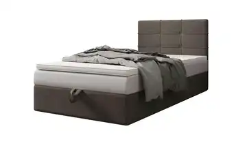 Boxbett mit Stauraum, Matratze H3 und Topper Duo 2 120x200 cm Braun