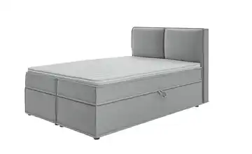 S-STYLE Boxbett mit Stauraum und Topper, H3 Uma Grau 140x200 cm