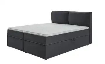 S-STYLE Boxbett mit Stauraum und Topper, H3 Uma Graphit 180x200 cm