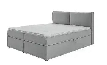 S-STYLE Boxbett mit Stauraum und Topper, H3 Uma Grau 180x200 cm