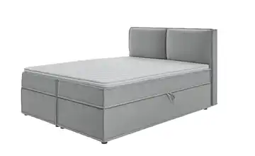 S-STYLE Boxbett mit Stauraum und Topper, H3 Uma Grau 160x200 cm