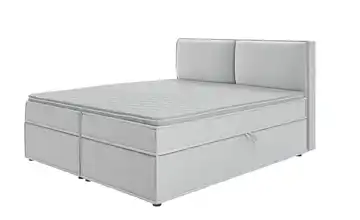 S-STYLE Boxbett mit Stauraum und Topper, H3 Uma silberfarben 180x200 cm