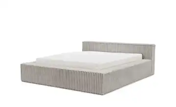 S-STYLE Polsterbett Cord, mit Bettkasten und Lattenrost Noord Hellgrau 160x200 cm