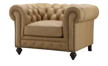 uno Ledersessel Chesterfield Cognacbraun