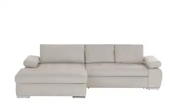 Ecksofa Ibby Flachgewebe fein links Cappuccino